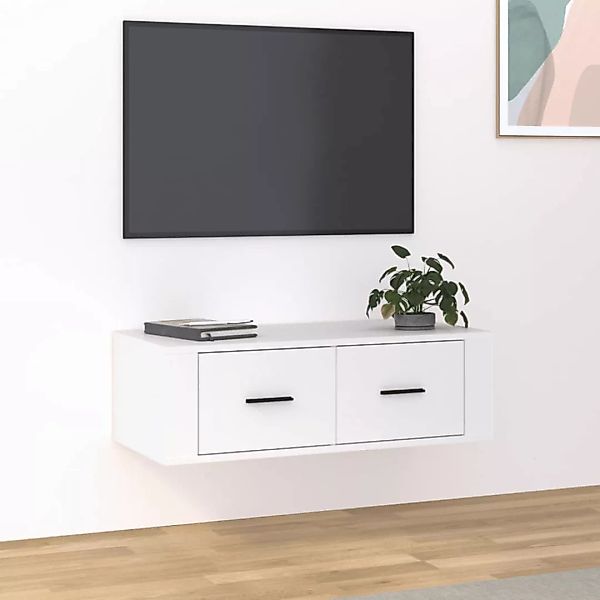 vidaXL TV-Schrank TV-Wandschrank Weiß 80x36x25 cm Spanplatte Lowboard Ferns günstig online kaufen