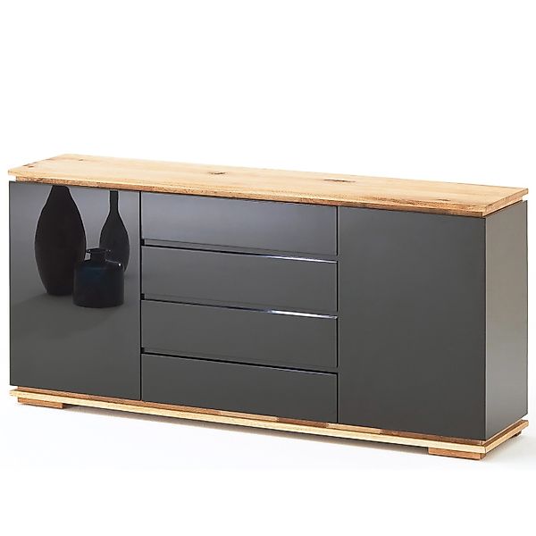 expendio Sideboard Cindro 2 Schwarz Hochglanz 172x81x40 cm günstig online kaufen