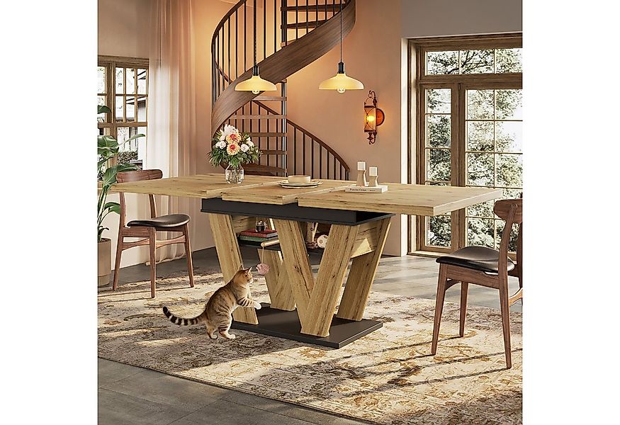 MODFU Esstisch Teleskoptisch,Moderne Esstisch,Ausziehbar,Esszimmer-Set (Fle günstig online kaufen