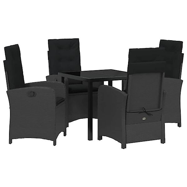 vidaXL Garten Essgruppe 5-Tlg Schwarz Poly Rattan 3380261 günstig online kaufen