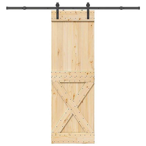 vidaXL Schiebetür mit Beschlag 70x210 cm Massivholz Kiefer 3332754 günstig online kaufen
