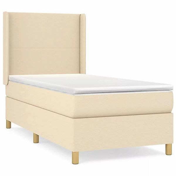 vidaXL Boxspringbett mit Matratze Creme 100x200 cm Stoff1350817 günstig online kaufen