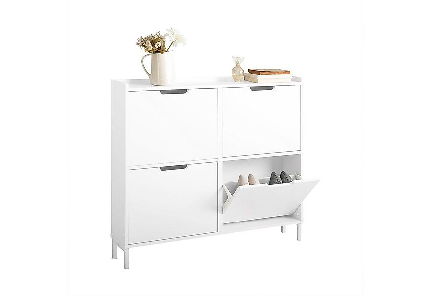 SoBuy Schuhkipper FSR100, mit 4 Klappen, Schuhschrank schmal, Schuhregal Sc günstig online kaufen