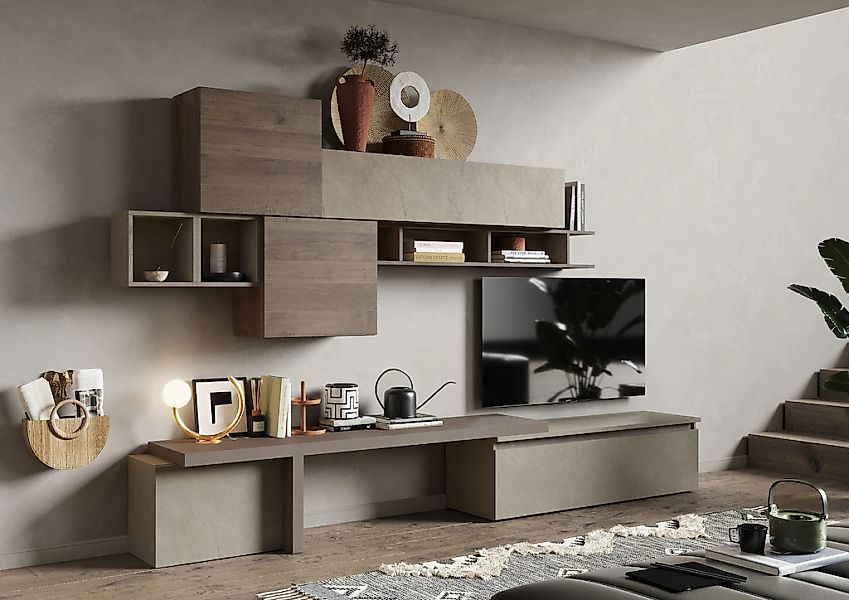 Home affaire Wohnwand "Infinity, 8tlg. Breite 330 cm, Höhe variabel (Lowboa günstig online kaufen