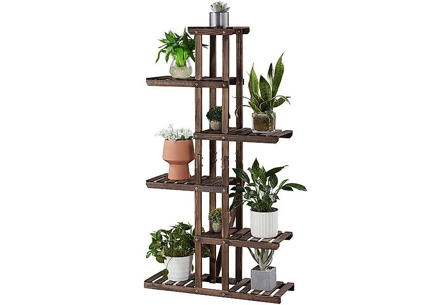 Yaheetech Blumenständer 6 Etagen Blumenregal, Pflanzenregal aus Massivholz günstig online kaufen