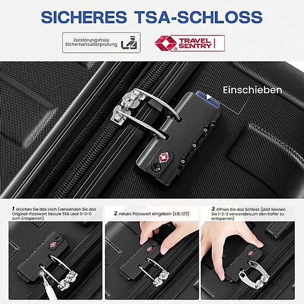 ChaCool Hartschalen-Trolley Hartschalen-Trolley Premium Reisekoffer Rollbar günstig online kaufen