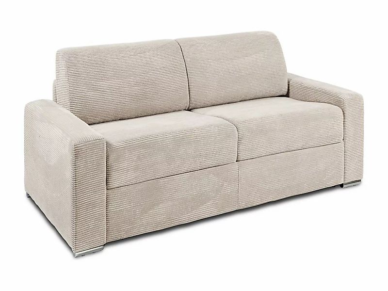 Schlafsofa mit Matratze 3-Sitzer - Cord - Beige - Liegefläche 140 cm - Matr günstig online kaufen