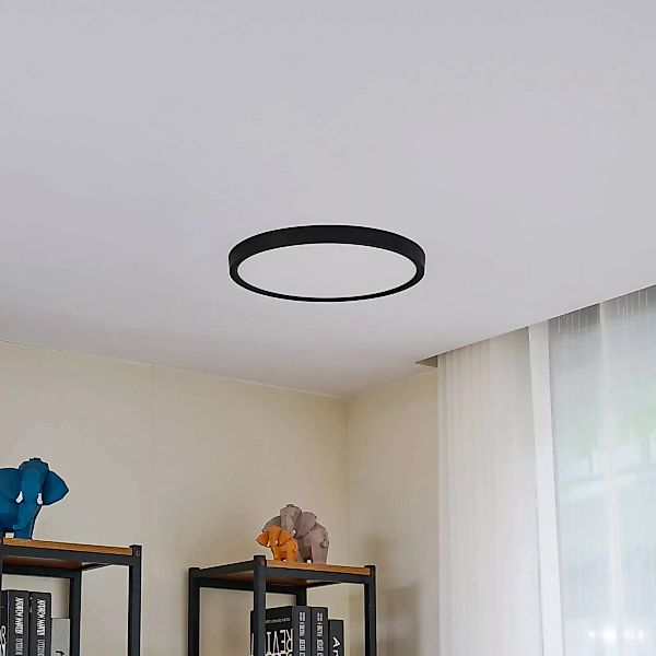 Lindby Smart LED-Deckenleuchte Pravin, Ø 40 cm, CCT, schwarz günstig online kaufen