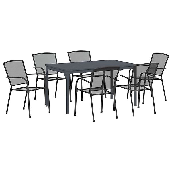 vidaXL Garten Essgruppe 7-Tlg Anthrazit Stahl 3378812 günstig online kaufen
