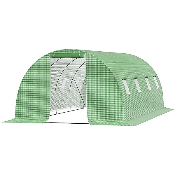 Outsunny Foliengewächshaus begehbares Polytunnel 6 x 3 m Gewächshaus mit 8 günstig online kaufen