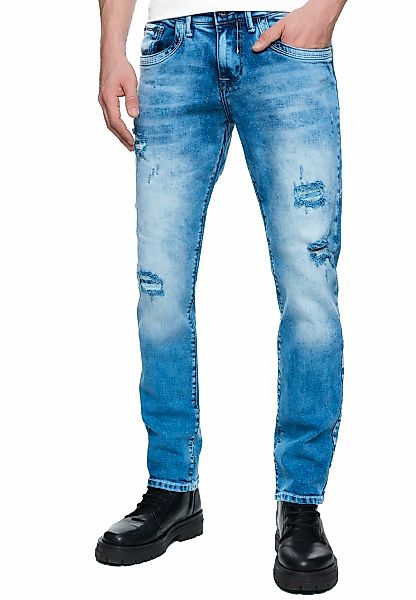 Rusty Neal Straight-Jeans "ODAR" Mit farblich abgesetzten Ziernähten günstig online kaufen