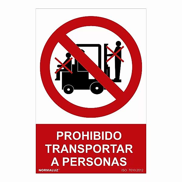 Schild Normaluz Prohibido Transportar A Personas Pvc (30 X 40 Cm) günstig online kaufen