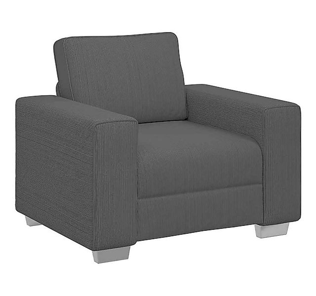 vidaXL Sofa Sessel Dunkelgrau 60 cm Cordstoff, 9 Teile günstig online kaufen