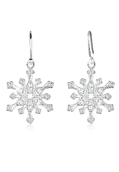 Elli Ohrhänger-Set Schneeflocke Winter Zirkonia 925 günstig online kaufen