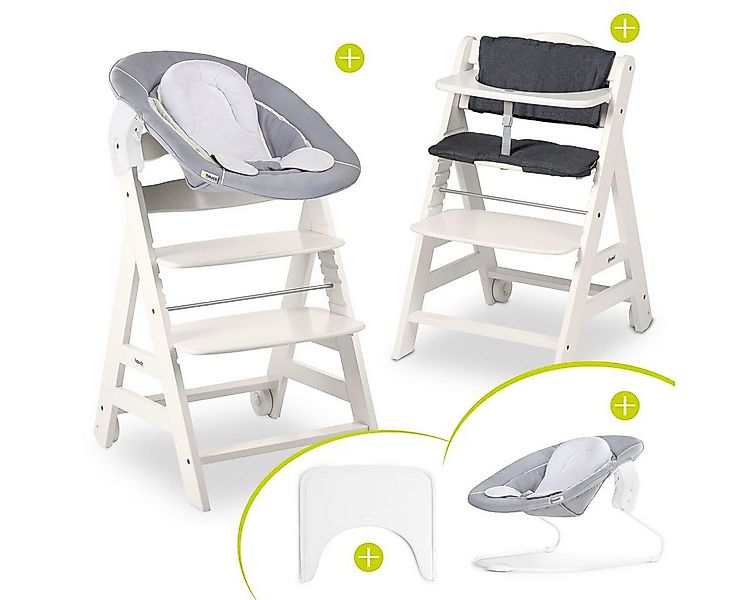 Hauck Hochstuhl Beta Plus White - Newborn Set, Babystuhl ab Geburt inkl. Au günstig online kaufen
