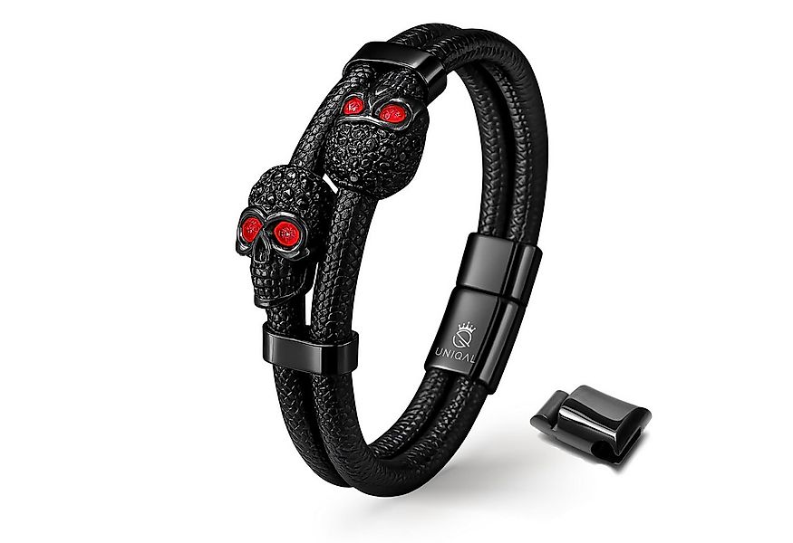 UNIQAL.de Lederarmband Herren Skull „ACE OF SPADES“ – Echtleder, Totenkopf, günstig online kaufen