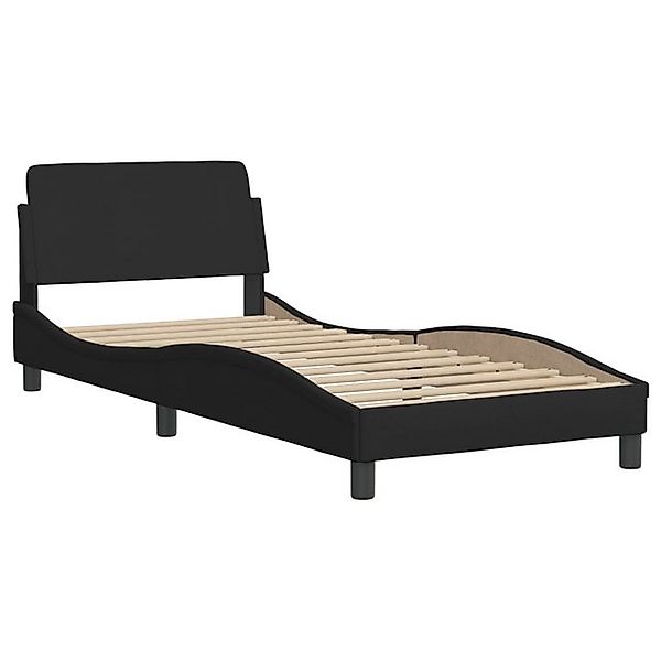 furnicato Bettgestell mit Kopfteil "Dover" Schwarz 90x190 cm Stoff (1-tlg) günstig online kaufen