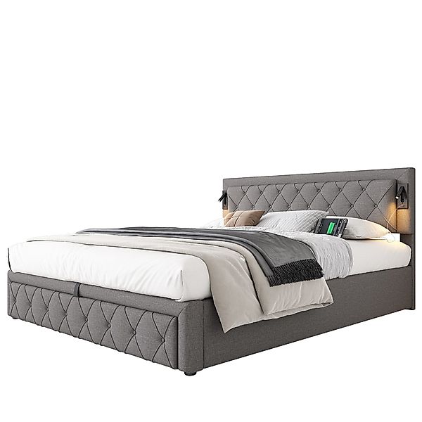 Flieks Polsterbett, Hydraulisches Doppelbett 180x200cm mit günstig online kaufen