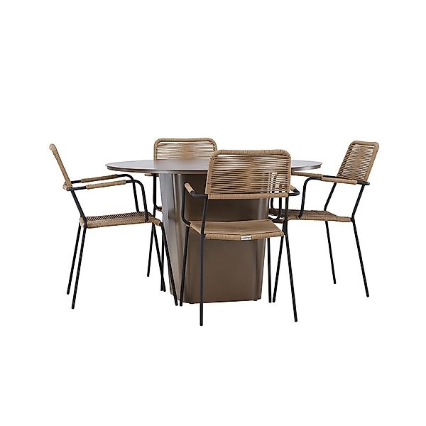 ebuy24 SantaFeLindos Gartenset 1 Esstisch 4 Stühle Braun Tisch cm H75xB120x günstig online kaufen