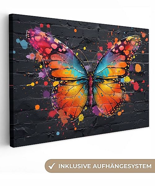OneMillionCanvasses® Leinwandbild Schmetterling - Graffiti - Neonkunst - Fa günstig online kaufen