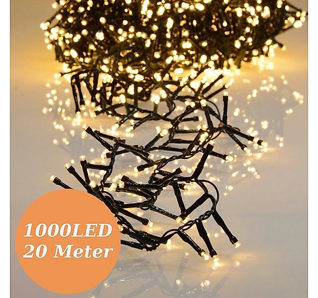 INtrenDU LED-Lichterkette Lichterkette warmeiß 1000LED 20m, mit itegriertem günstig online kaufen