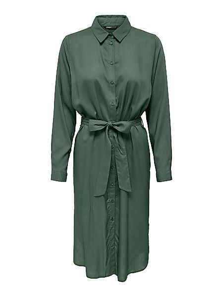 ONLY Langes Gürtel Blusenkleid Damen Grün günstig online kaufen
