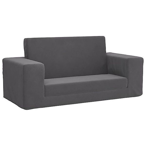 vidaXL Kindersofa, Kinder Schlafsofa 2-Sitzer Anthrazit Weicher Plüsch günstig online kaufen