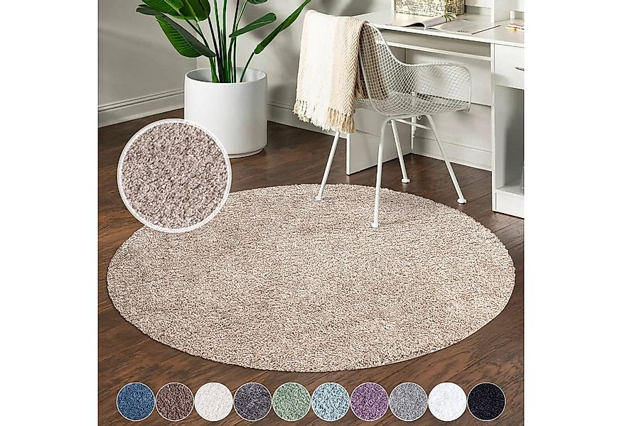Carpet City Hochflor-Teppich City Shaggy, rund, Höhe: 30 mm, Teppich Langfl günstig online kaufen