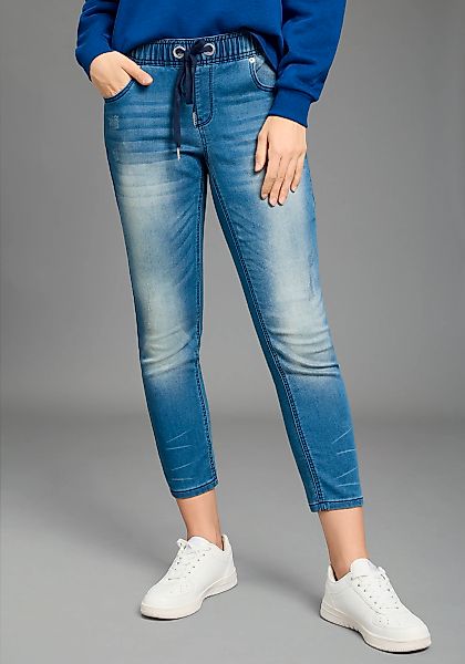 KangaROOS Jogg Pants "7/8 JOGG-DENIM" weites Bein, mit Used-Waschung, hohe günstig online kaufen