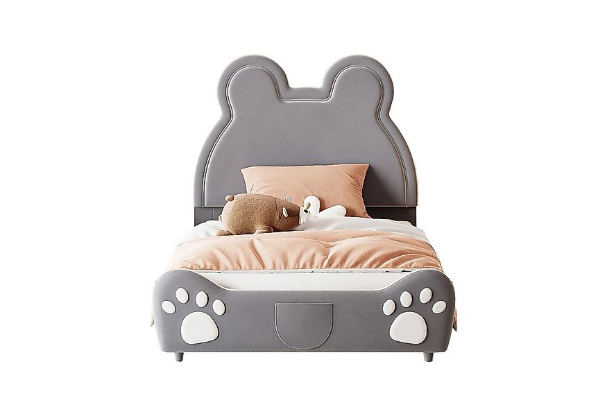 Flieks Polsterbett, Bärenform Kinderbett Einzelbett 90x200cm hautfreundlich günstig online kaufen