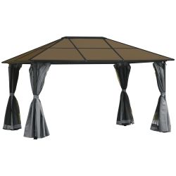 Outsunny Pavillon mit Seitenteilen, PC Dach, günstig online kaufen