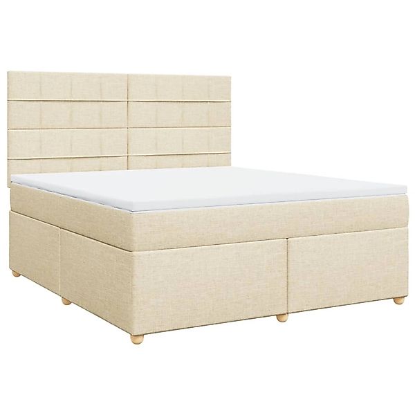 vidaXL Boxspringbett mit Matratze Creme 180x200 cm Stoff 3291364 günstig online kaufen