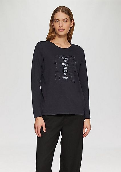 s.Oliver Langarmshirt T-Shirt Weiches Jerseyshirt mit Frontprint und Schmuc günstig online kaufen