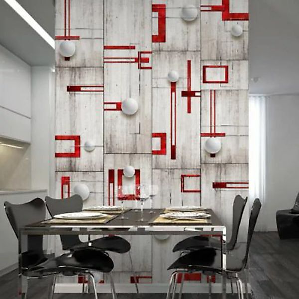 artgeist Fototapete Concrete, red frames and white knobs mehrfarbig Gr. 50 günstig online kaufen