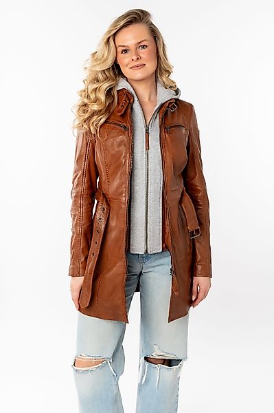 Mauritius Lederjacke (mit Gürtel) lange Lederjacke günstig online kaufen