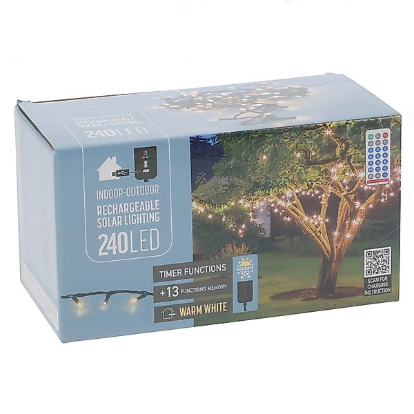 Solar-LED-Lichterkette 11 m Warmweiß günstig online kaufen
