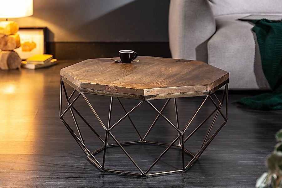 riess-ambiente Couchtisch DIAMOND 70cm natur/messing (gold) – Mango-Massivh günstig online kaufen