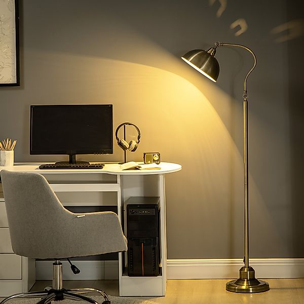 HOMCOM Stehlampe Stehleuchte mit verstellbarem Lampenschirm, 40 W, Metall 4 günstig online kaufen