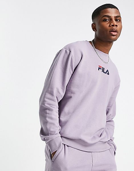 Fila – Sweatshirt in Lila mit Logo-Weiß günstig online kaufen