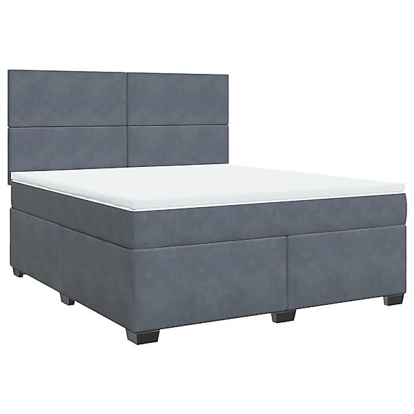 vidaXL Boxspringbett mit Matratze Dunkelgrau 180x200 cm Samt 3293273 günstig online kaufen