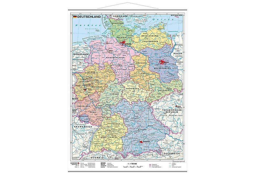 STIEFEL Poster Deutschland politisch mit Metallbeleistung, 42 x 58 cm, OSTE günstig online kaufen