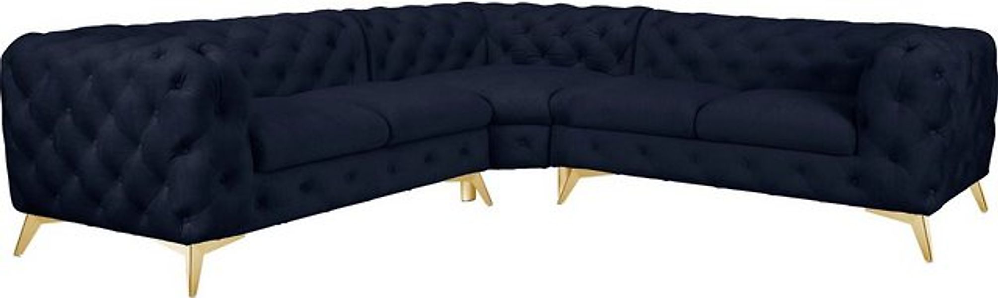 Leonique Chesterfield-Sofa "Ecksofa GLYNIS L-Form mit Wellenunterfederung, günstig online kaufen
