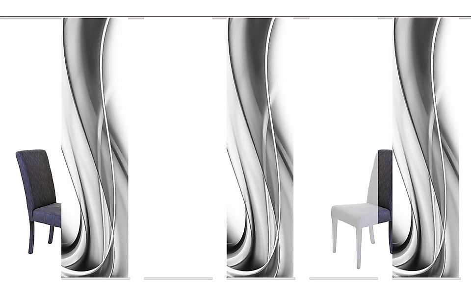 HOME WOHNIDEEN Schiebegardine "ONDAR" Klettband 5 Stk. tlg. HxB: 245x60, in günstig online kaufen