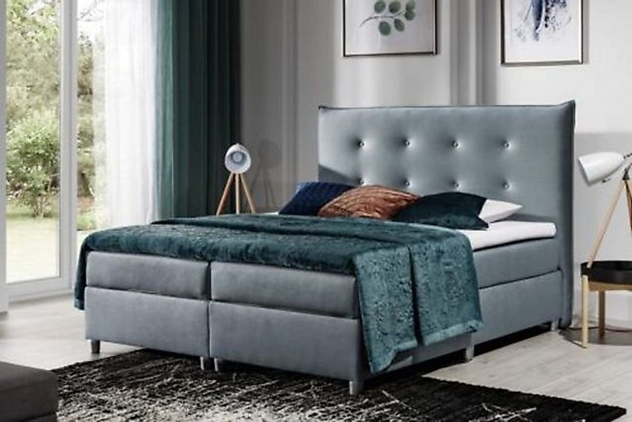 JVmoebel Bett Boxspringbett Doppelbett Ehebett Polyester Stoff Bettgestell günstig online kaufen