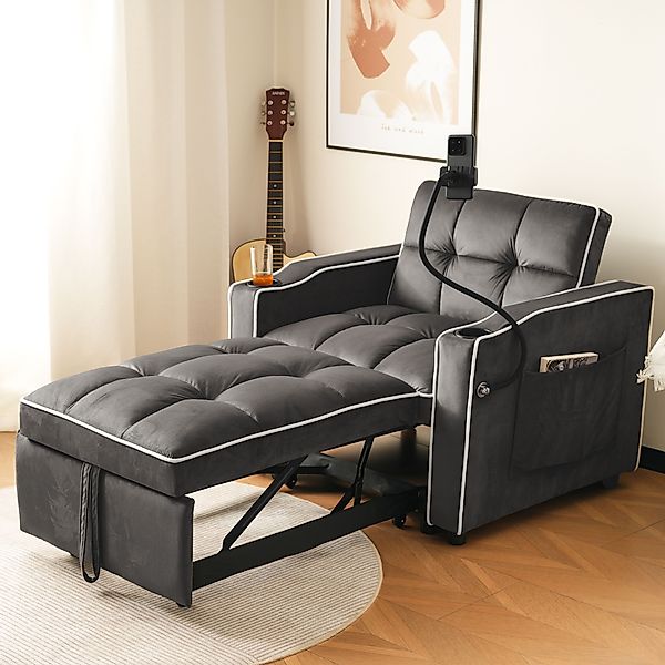 BlingBin Schlafsofa 3-in-1 Ausziehbares Einzel-Sofa-Liegestuhl, 1 günstig online kaufen