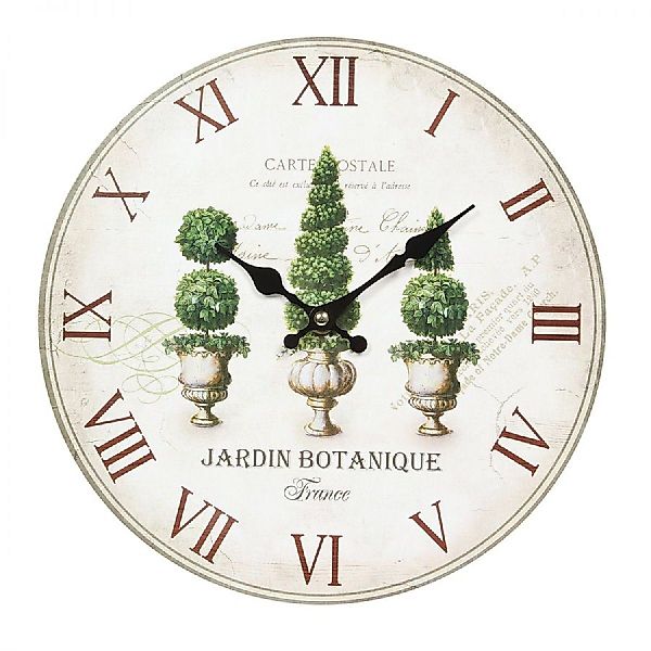 Linoows Uhr Wanduhr, botanische Nostalgie Gartenuhr günstig online kaufen