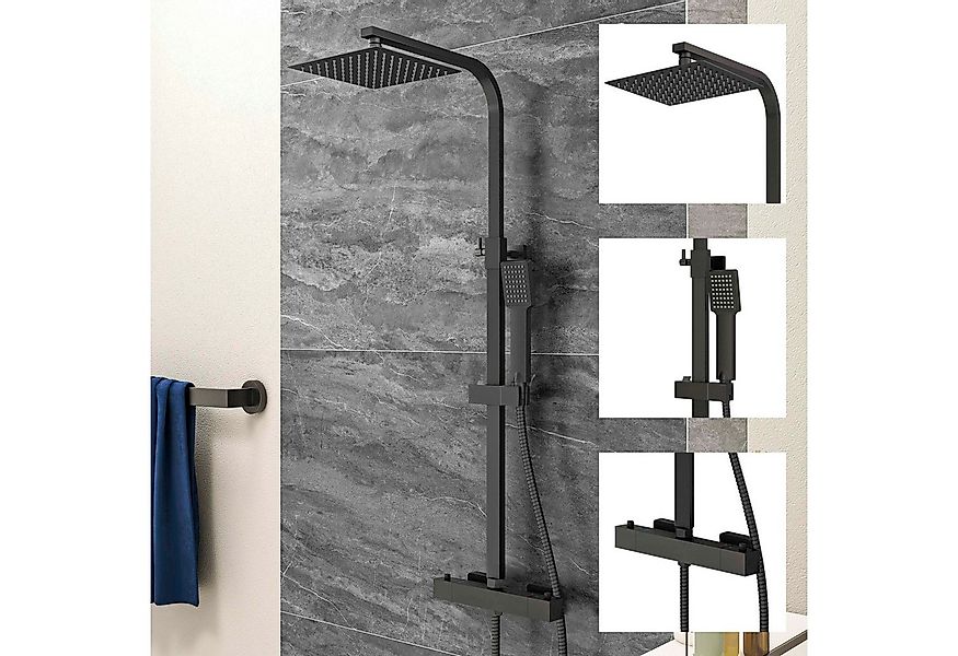 duschspa Duschsystem Duschsystem Regendusche mit Thermostat Duschsäule Brau günstig online kaufen