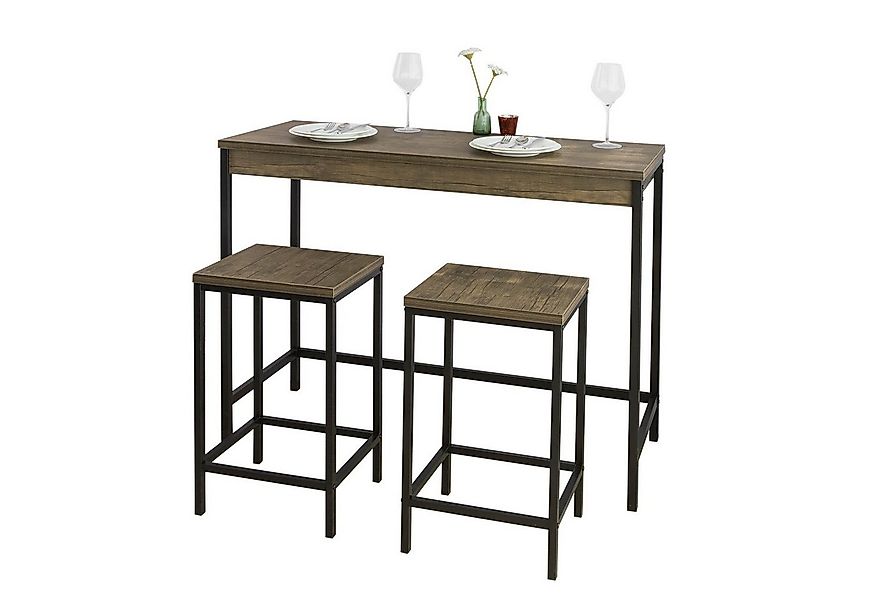 SoBuy Bartisch OGT30, 3-teilig Bartisch-Set Bistrotisch mit 2 Barhockern günstig online kaufen