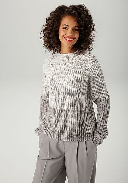 Aniston CASUAL Strickpullover im melangefarbenen Color-Blocking günstig online kaufen