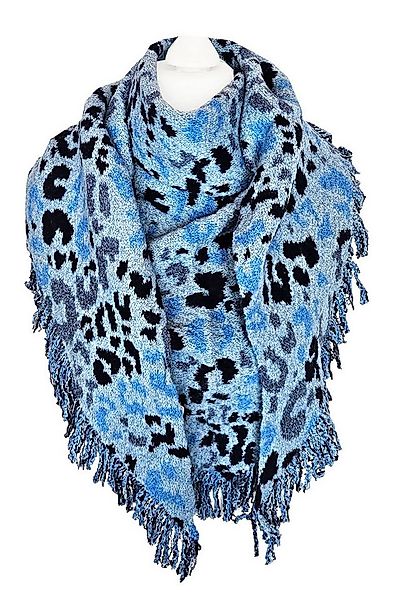 Dreieckstuch SAISON Dreieckschal Strick Kaschmir Leo Blau Dreieckstuch Scha günstig online kaufen